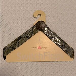 Lindsay Phillips Olive Snakeskin Switch Flop Interchangeable Straps Large